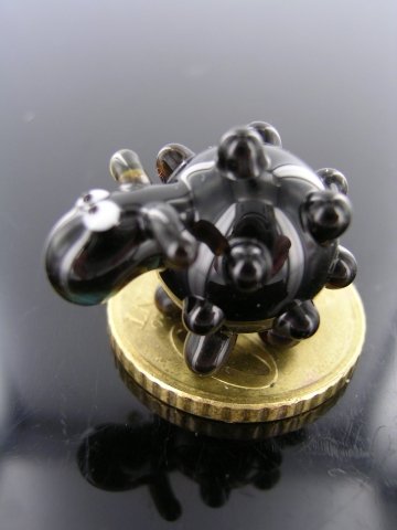 Schaf Mini Glas 3 – Schaf Schwarz Miniatur Glasfigur – Glastier Schwarzes Schaf Deko - 2