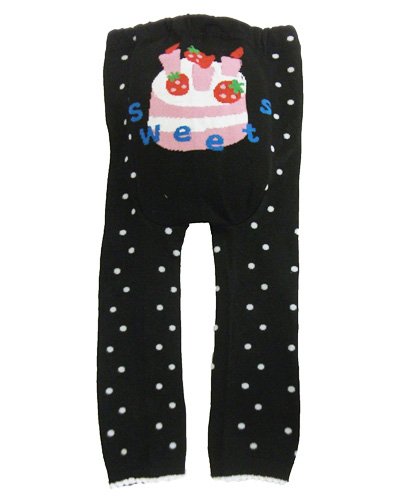 Baby and Toddler Wooly leggings by Dotty Fish boys or girls Black Birthday Surprise - 95cm/24+ months