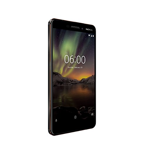 Nokia 6 Dual SIM Smartphone VERSION 2018 - deutsche Ware (5,5 Zoll IPS Full-HD Display, 32GB ROM, 3GB RAM, 16 Megapixel RÃ¼ckkamera + 8MP Frontkamera, LTE, Pure Android 8 Oreo, Schnellladefunktion, MP3 Player, FM Radio, NFC, Wecker) inkl. Displayschutzfolie - schwarz/kupfer [Exklusiv bei Amazon]