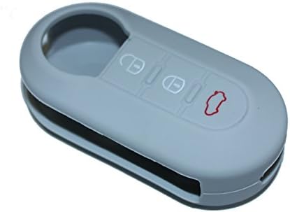 Cover Silicone Shell Key Fiat 500 Punto Evo Bravo Panda Lancia Y bright grey (ral 7035)