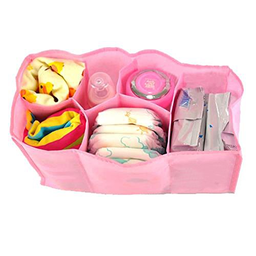 Mother Bag Travel Nappy Bag For Storage Baby Diaper Nappies Clothes (L, Pink)