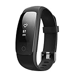 Fitness Tracker, Mpow ID107 Plus HR Bluetooth 4.0 Herzfrequenz-Überwachung Pulsmesser, Smart Fitnessarmband Gesundheit Aktivitätstracker, 0.96''OLED Wasserdicht IP67 Armband Schrittzähler mit Atemführung / SMS Anrufe / Wecker / Schlaf-Monitor/ Kalorienzähler / Musiksteuerung / 14 Sport-Modus für iPhone iOS und Android Smartphones(USB Anschluss direkt laden)