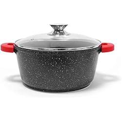 Jonas - Faitout/Marmite avec Revêtement Effet Pierre Granité & Céramique Anti-Adhérent SANS PFOA Pour une Cuisson Saine & Sans Matière Grasse Qualité Allemande GREBLON C3+ Garantie TOP Qualité! (36cm)