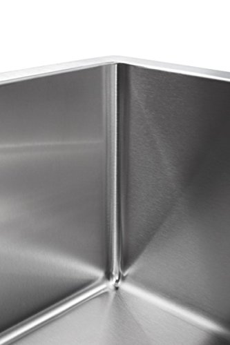 Luxus Edelstahlspüle, Edelstahlbecken, Spüle, Küchenspüle mit Hygieneradius, 500x400x185mm - 5