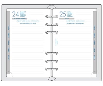 Exacompta - 18260E - Recharge Organiseur Exatime 17 Journalier 105x172 mm Septembre 2017 à Septembre 2018