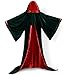 Produktbild Kengtong Halloween Unisex Grün Umhang mit Kapuze Lange Samt Cape Vampir Kostüm Erwachsener (Dark Green-Red, 3XL)