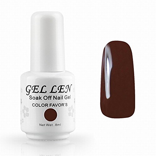Gellen Brand UV LED Gel Polish Nail Polish Nail Art Soak Off Color Gel Nails 8ml Dark brown