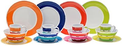 Flamefield Service de table 16 pièces en mélamine Multicolore