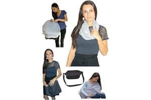 NANAHHT Housse d'allaitement pour bébé. écharpe infini multiusage gris 100% coton châle