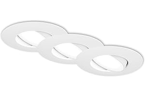 BRILONER - 3er Set LED Einbauleuchte Badezimmer IP65, Einbaulampen stufenlos dimmbar, Deckenspots, Badezimmerlampe 4,9 Watt, 90x45 mm (DxH), weiß