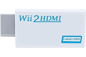 JILM Wii to HDMI Adapter, Wii to HDMI Converter, Wii to HDMI 1080P 720P 60hz Connector Output Video & 3.5mm Audio - Support Games TV Projector All Wii Display Modes - White