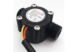 DIGITEN SENSTREE G1/2" Water Flow Sensor with 1.2M(3.9ft) Cable, Food-Grade Hall Effect Sensor Flow Meter Flowmeter Counter 1-30L/min - Arduino, Raspberry Pi, and Reverse Osmosis Filter Compatible