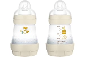 Mam Easy Start Lot de 2 biberons anti-colique de 0 à 6 mois, 160 ml, beige