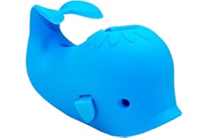 Norhogo Rallonge de robinet pour enfants - En forme de baleine - En silicone - Protection de robinet de salle de bain - Pour bébés, tout-petits et enfants - Baleine - Bleu