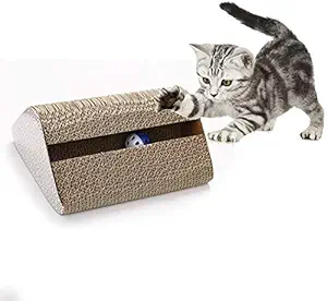 Kiki N Pooch Cat/Kitten Scratcher Cardboard with Ringing Bell Balls and Catnip