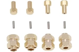 Fasizi 4Pcs Brass Extended 7mm Hex Wheel Hubs for SCX24 Upgrades 1/24 RC Car