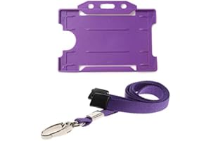 ALG ID Cards® Purple ID Card Badge Holder - Purple Lanyard Card Holder - Purple Lanyard Neck Strap with Metal Clip & Safety Breakaway Release for Pass Holder