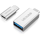 Type C USB-C Adapter,UCOUSO [2 in 1 Pack] USB-C to USB 3.0 Adapter and USB Type C to Micro USB Converter for MacBook Pro, Samsung Galaxy S8,ChromeBookPixel,Nexus 5X/6P and More (Silver)
