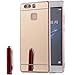 Produktbild Semoss Spiegel TPU Schutzhülle Hardcase Hülle für Huawei P9 Lite Mirror Look Bumper Metall Handyhülle Hartschale Backcover Case Handytasche Schale Etui Luxus Chrom Rahmenschutz Cover - Gold