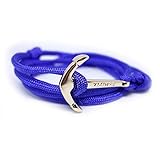 Cuerda sólido TED HMP Pulsera Ancla Vikings Oro Hombre Mujer Cuerda Azul