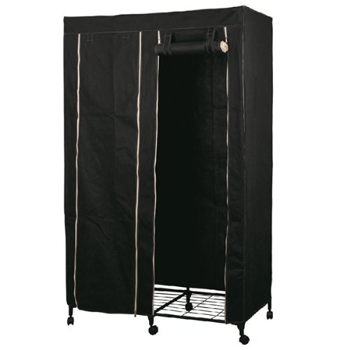 Preisvergleich Produktbild Idebox Kleiderschrank aus Polyester, GLO6216, Schwarz