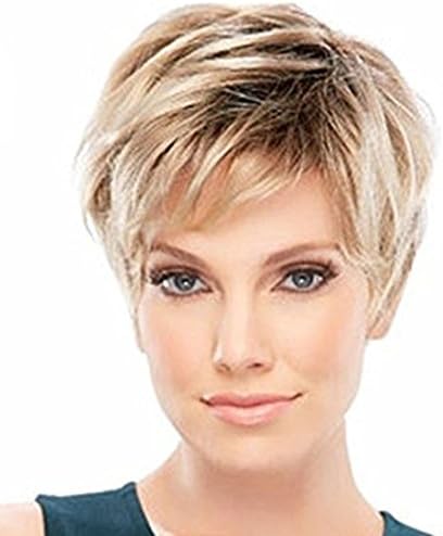 Pixie Cut Synthetic Wig Super Short Hair Wig for Women Mixed Blonde 0102