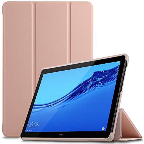 IVSO Funda Carcasa para Huawei MediaPad T5 10, Slim PU Protectora Carcasa Cover para Huawei MediaPad T5 10 10.1 Pulgadas 2018, Pink