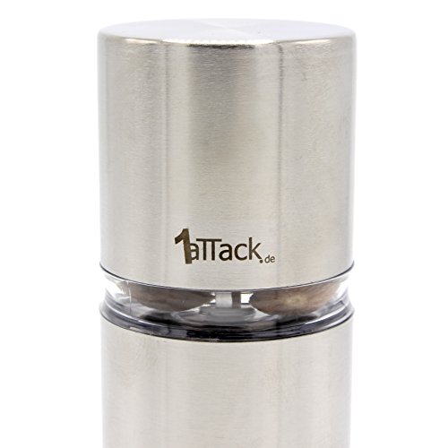 1aTTack.de Muskatnuss Mühle Muskatmühle Edelstahl / Acryl silber - 9