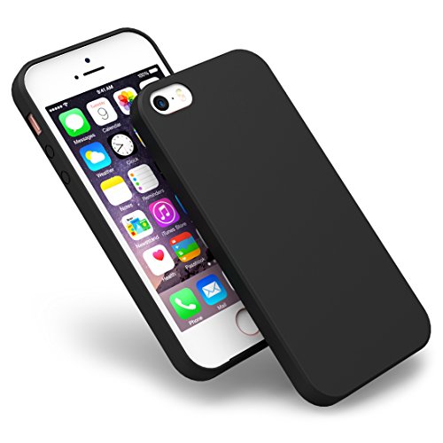 iPhone SE Case,SplaksÂ® [Black] Extra Shock-Absorb Case Cover with Camera Protection ,Extreme Lightweight Soft Flexible TPU Rubber Anti-Scratch Protective Case For iPhone SE/5 SE/5/5S-Black