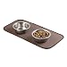 Produktbild mDesign Mikrofaser Napfunterlage - absorbierende Matte für Katzenfutter - praktische Unterlage Fressnapf: 45,7 cm x 22,9 cm, mokka / elfenbeinfarben