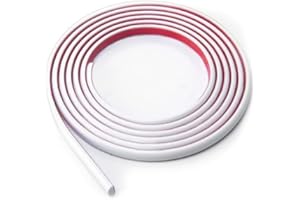 ZAYEJOD Bordo flessibile per paraschizzi, rivestimento autoadesivo per angoli, rivestimento adesivo per pavimenti, in PVC, per mobili, specchi, pannelli, armadi, pareti (3 metri, bianco)