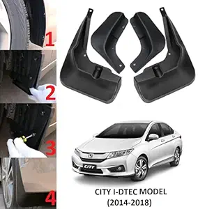 Cartek Mud Flap / Mud Guard (O.E.M Type) for Honda City I-DTEC (2014-2018) (Set of 4 Pcs.) (Black)