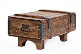 Größe: 81 x 50 x 39 cm Alte Truhe Kiste Tisch shabby chic Holz Beistelltisch Holztruhe Couchtisch Länge: 81 cm Höhe: 39 cm Tiefe: 50 cm