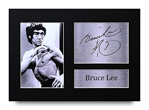 HWC Trading Bruce Lee A4 Ungerahmt Signiert Gedruckt Autogramme Bild Druck-Fotoanzeige Geschenk Für Martial Arts Enter The Dragon Filmfans