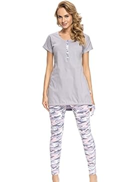 dn nightwear Damen Schlafanzug zum Stillen PM.9007