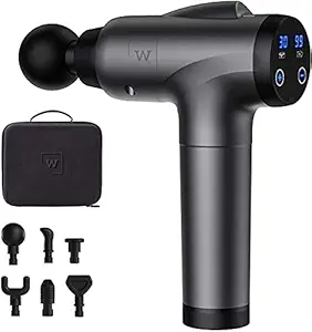 WellNEX K7 Massage Gun Deep Tissue Muscle Massager 30 Speeds Hand Held Percussion Massager with LCD Touch Screen Ultra-Quiet Muscle Massage Gun for Sports Pain Relief, 6 Massage Heads (K7)