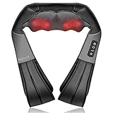 Neck and Shoulder Massager Shiatsu Back Massager with Heat Deep Kneading Massage Pillow for Neck, Back, Shoulders, Foot, Legs, Waist, Relieve Muscle Pain - Office, Home & Car