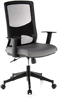 Hjh Office Lavita Si&egrave;ge de bureau type fauteuil de direction Tissu en maille Noir/Gris