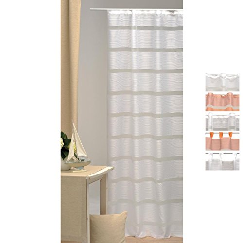 Dekoschal Gardine Vorhang Daisy halbtransparent Auswahl: Universalband 140x 245cm weiß - perlweiß