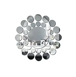 creatick studio Acrylic Abstract Wall 3D Sticker, 27 x 27 cm, Silver