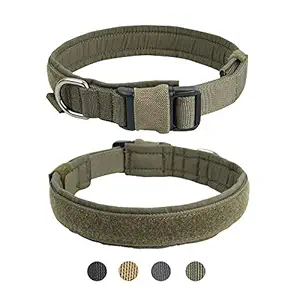 EXCELLENT ELITE SPANKER Puppy Collar Military Dog Collar Adjustable Quick Release Nylon Dog Collar for Small Medium Dog Soft Padded Dog Collar(RGN-L)