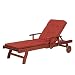 Produktbild Beliani Gartenliege Holz mit Auflage Terracotta rollbar Toscana