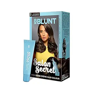 BBLUNT Salon Secret High Shine Crome Hair Colour, 100g - Chocolate Dark Brown 3 (Pack of 1)