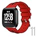 Produktbild AmaSells für Fitbit Versa Lite Uhr Intelligent Uhr Smart Watch Mode Ersatz Sport Silikon Uhrenarmband Armband (Rot)