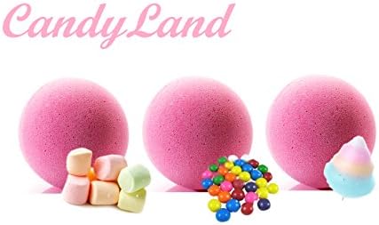 Candy Land Bath time Pack. Bubble Gum bath bomb, Marshmallow Bath Bomb &amp; Candy Floss Bath Bomb.