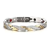 Gold Silver Titanium Steel Magnetic Therapy Health Link Bracelet Men Women