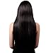 Bigood 65cm Fashion Natural Smooth Party Neat bang Black Long Straight Wig