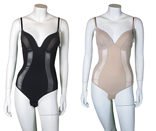 Womens-Sexy-BlackNude-Shaping-Bodysuit-A595