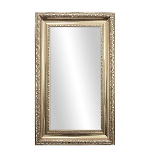 Wandspiegel Barock Silber 66x41cm mit Facettenschliff Spiegelglas Badspiegel Ankleidespiegel Garderobenspiegel - 3