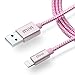 Mivi Apple MFi Certified 6ft long Nylon Braided Original Mivi Tough Lightning Cable for iPhone, iPad and iPod, Super fast charging up to 2.4Amps (Rose Gold) RS.999.00